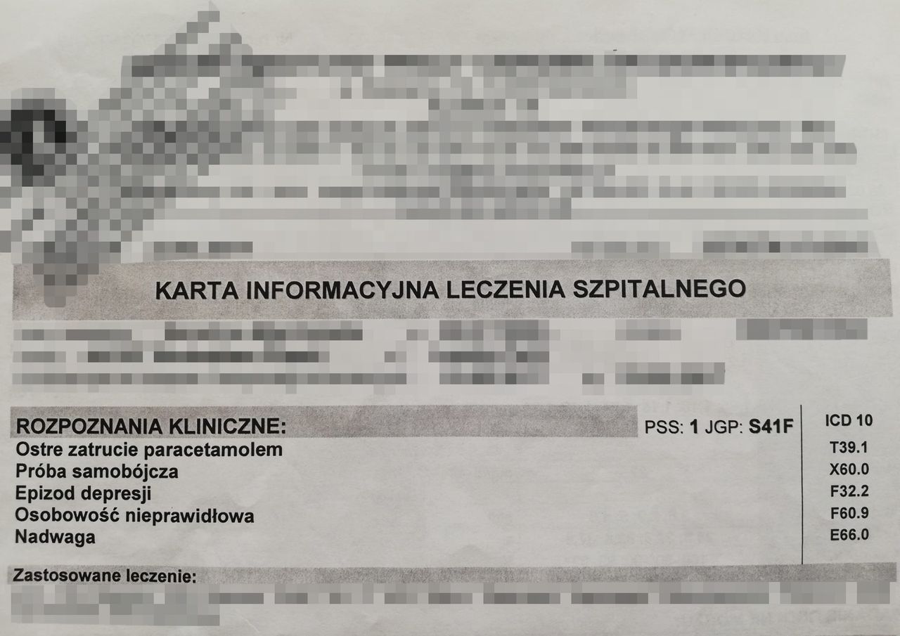 Kilka lat temu Ula miała próbę samobójczą. Połknęła 63 tabletki.