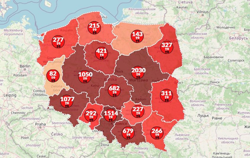 Koronawirus w Polsce i na świecie. Mapa pokazuje rosnącą liczbę zakażeń