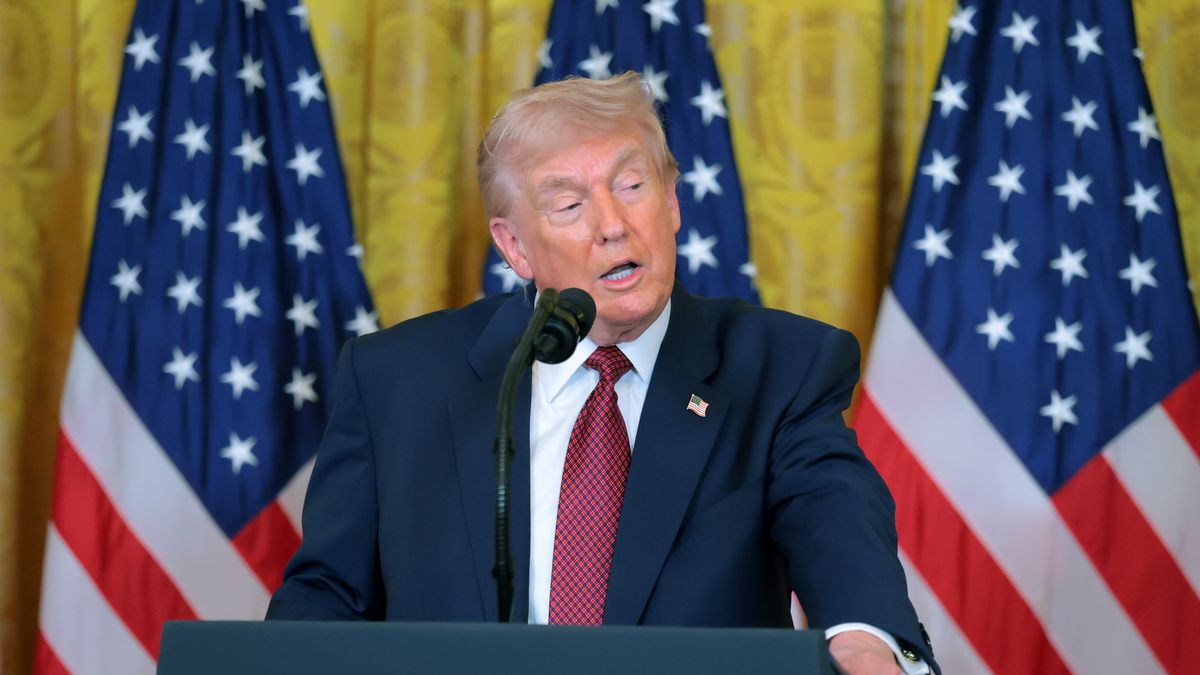 WASHINGTON, DC - FEBRUARY 11:  U.S. President Donald Trump speaks during an event on the use of coal in the East Room of the White House on February 11, 2026 in Washington, DC. The lobby group Washington Coal Club awarded Trump the "Undisputed Champion of Coal" award. Trump is also expected to sign an executive order directing the Defense Department to buy electricity from coal-fired power plants. (Photo by Anna Moneymaker/Getty Images)
