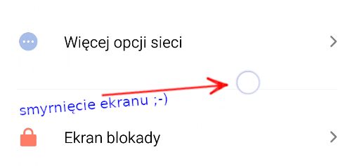 Widoczność fizycznych dotknięć po ekranie - parametr "-t"