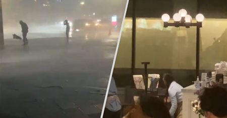 Ludzie uciekali w popłochu. Wiatr wybijał okna biurowca w Houston
