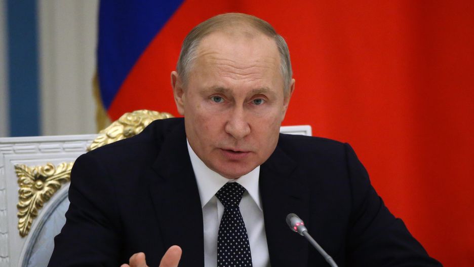 Russian President Vladimir Putin Marks The Day Of Heroes Of The FatherlandMOSCOW, RUSSIA - DECEMBER 11: (RUSSIA OUT) Russian President Vladimir Putin enters the hall during the meeting of the Podeda (Victory) Organizing Committee at Grand Kremlin Palace on December 11, 2019 in Moscow, Russia. (Photo by Mikhail Svetlov/Getty Images)Mikhail Svetlov