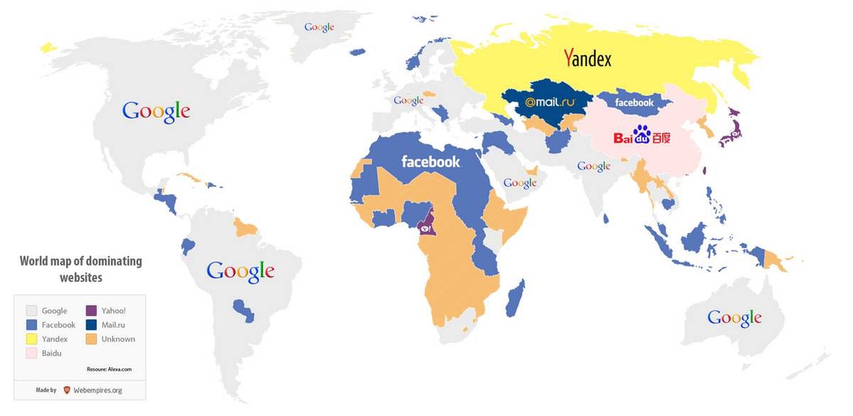 Najpopularniejsze strony na świecie (Fot. Webempires.org)