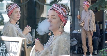 Naturalna Anna Wendzikowska wypuszcza nosem "CHMURKĘ", relaksując się w restauracji (ZDJĘCIA)