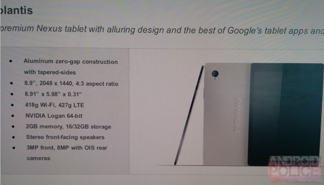 Wycieka 8,9-calowy tablet z linii Nexus. Premiera już w środę? 2