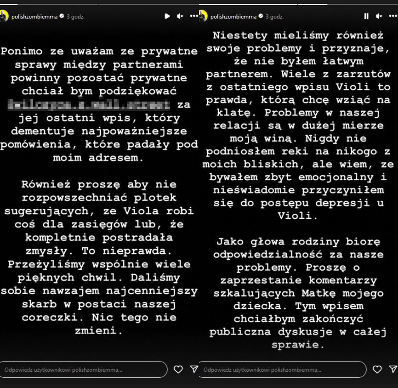 Marcin Wrzosek zabrał głos
