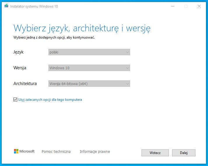 wybierz język