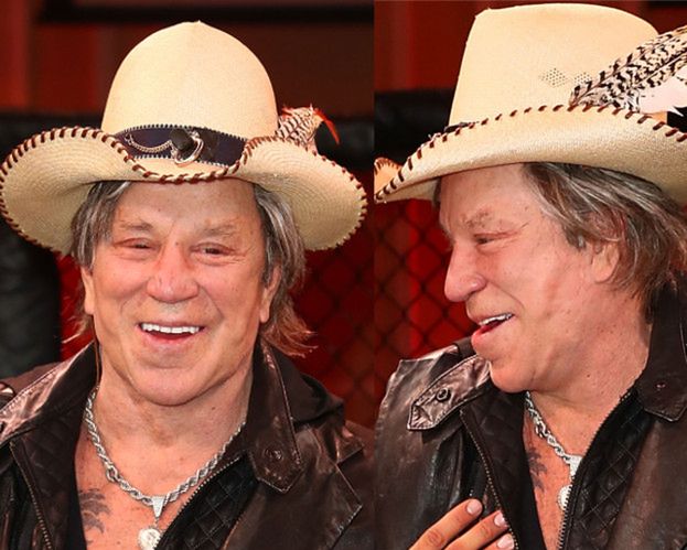 Mickey Rourke uśmiecha się (?) na gali MMA (FOTO)