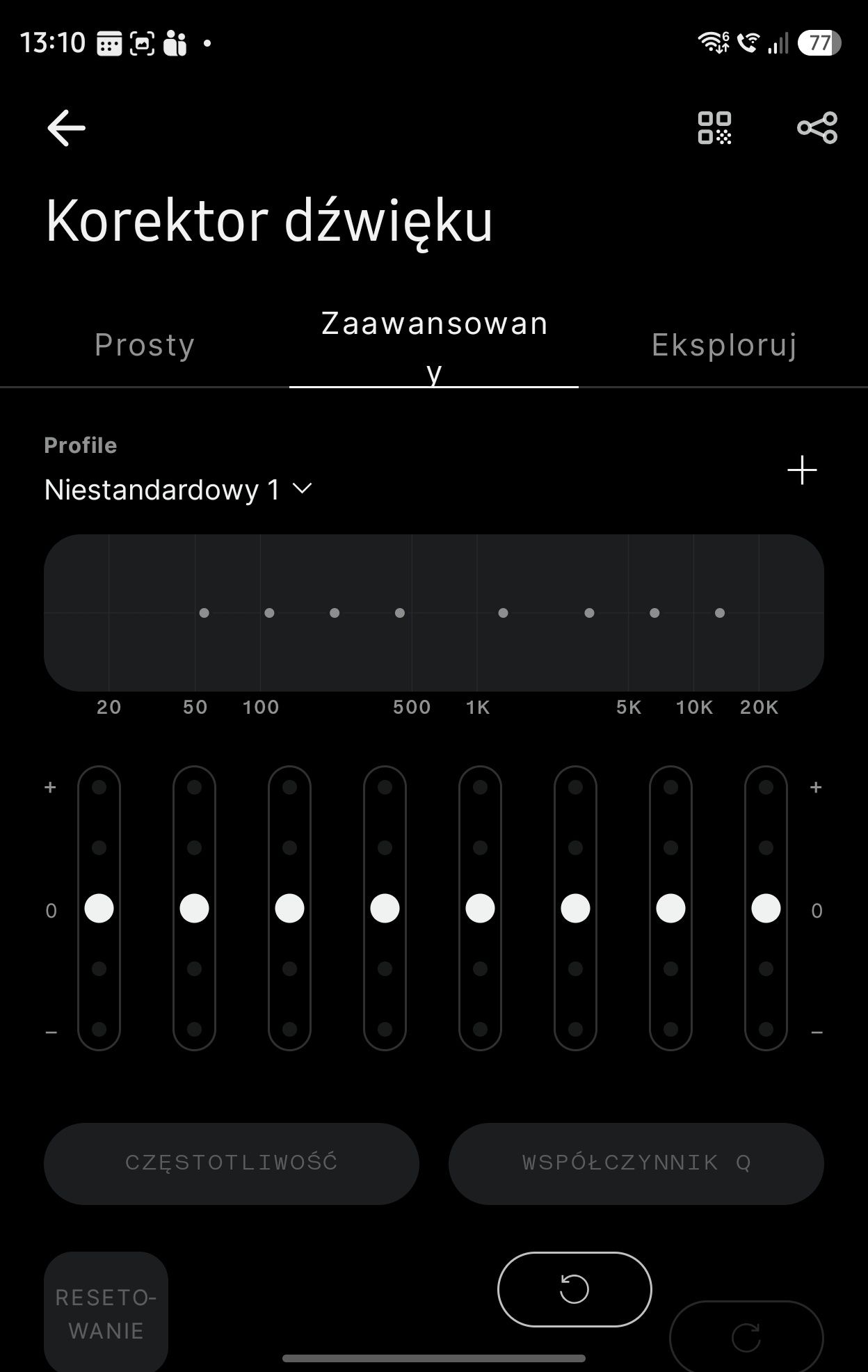 Korektor dźwięku w Nothing X