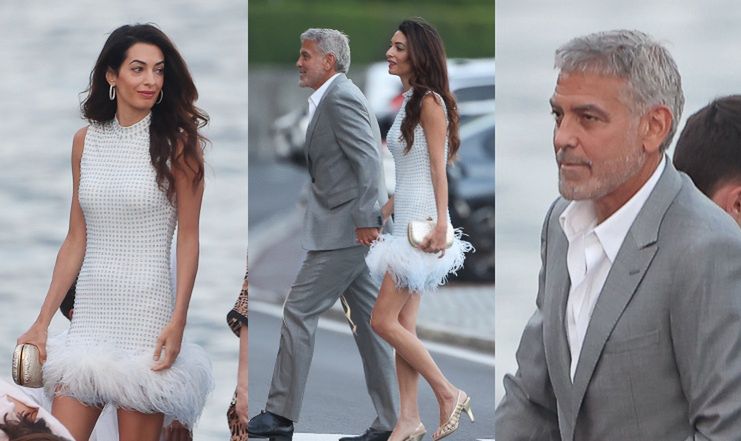 Wystrojeni George i Amal Clooney bawią się w rodzinnym gronie nad jeziorem Como (ZDJĘCIA)