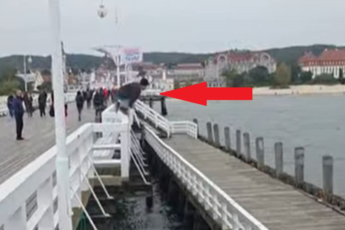 "Patoturysta" w Sopocie. Jest nagranie