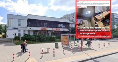 Centymetry od tragedii w Warszawie. Na stolik spadł kawałek sufitu