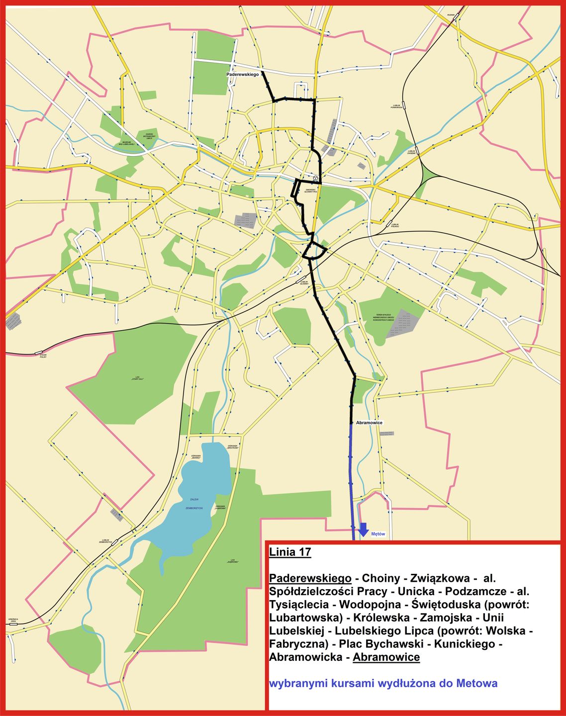 Mapa Linii 17