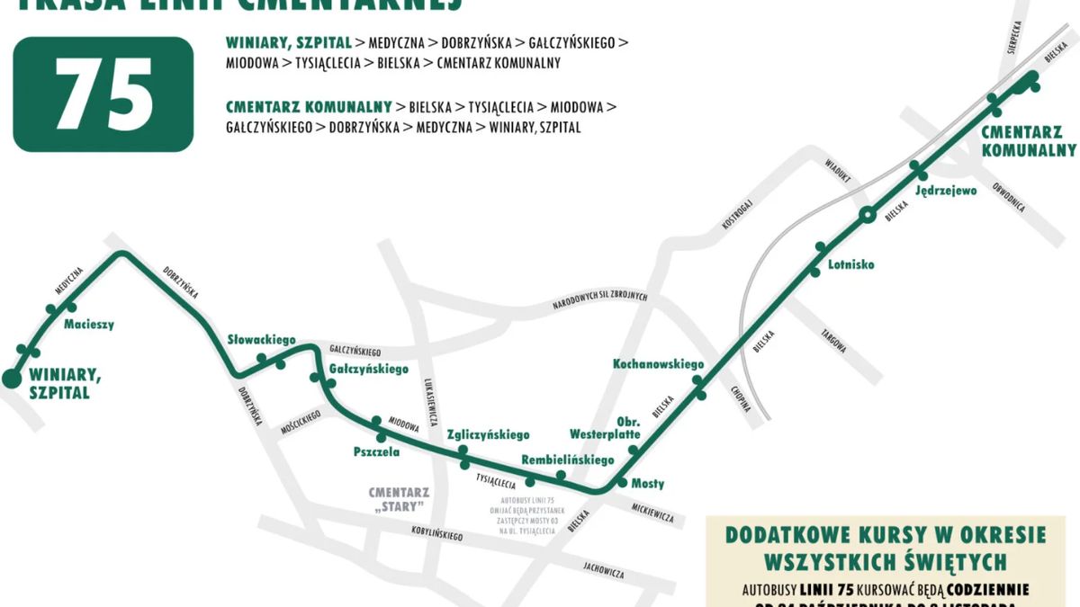 Dodatkowa linia autobusowa na czas Wszystkich Świętych 