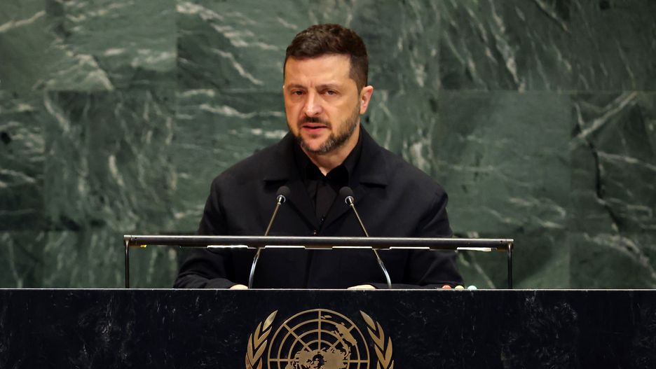 NEW YORK, NEW YORK - SEPTEMBER 24: President of Ukraine Volodymyr Zelensky speaks during the United Nations General Assembly (UNGA) at the United Nations headquarters on September 24, 2025 in New York City. World leaders convened for the 80th Session of UNGA, with this year’s theme for the annual global meeting being “Better together: 80 years and more for peace, development and human rights.” (Photo by Michael M. Santiago/Getty Images)