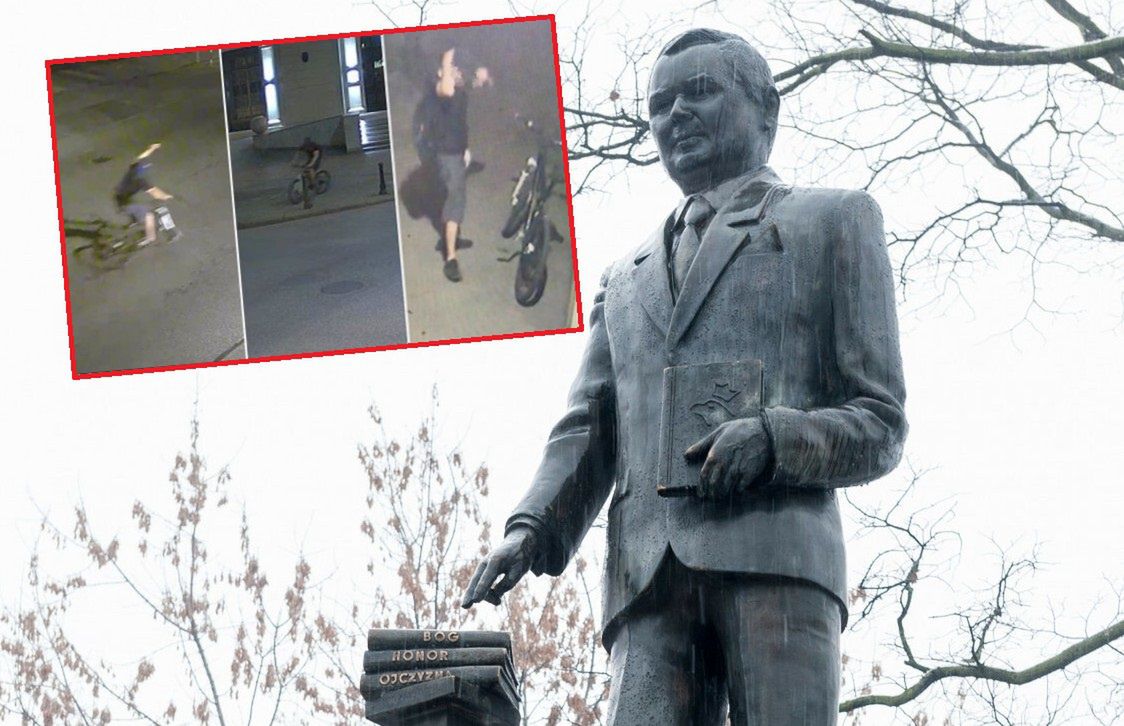 Pomazał sprejem pomnik Lecha Kaczyńskiego w Siedlcach. Trafił do aresztu