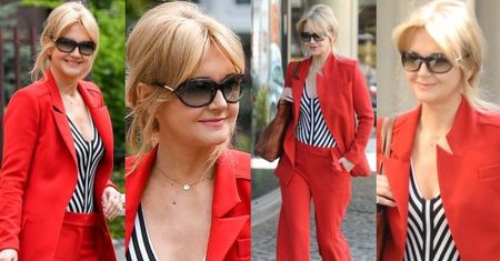 #TRENDY: Grażyna Torbicka w czerwonym garniturze