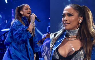 Jennifer Lopez w cekinowym staniku prezentuje wyrzeźbiony brzuch na scenie (FOTO)