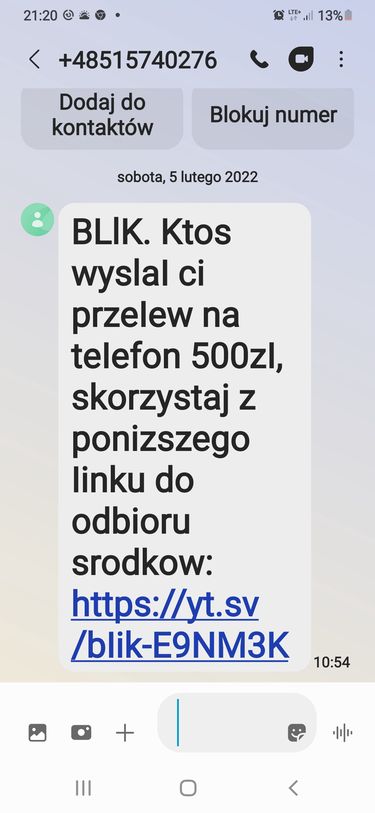 Fałszywy SMS