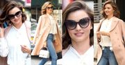 #TRENDY: Miranda Kerr w pastelowym płaszczu
