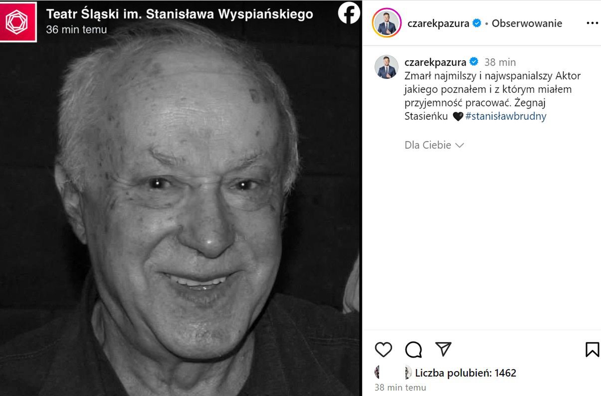 Cezary Pazura żegna Stanisława Brudnego