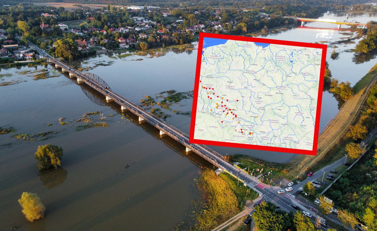 Komunikat IMGW. Przekroczenia stanu alarmowego [RELACJA NA ŻYWO]