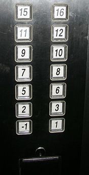 Panel kontrolny od windy w shanghaiskim apartamentowcu