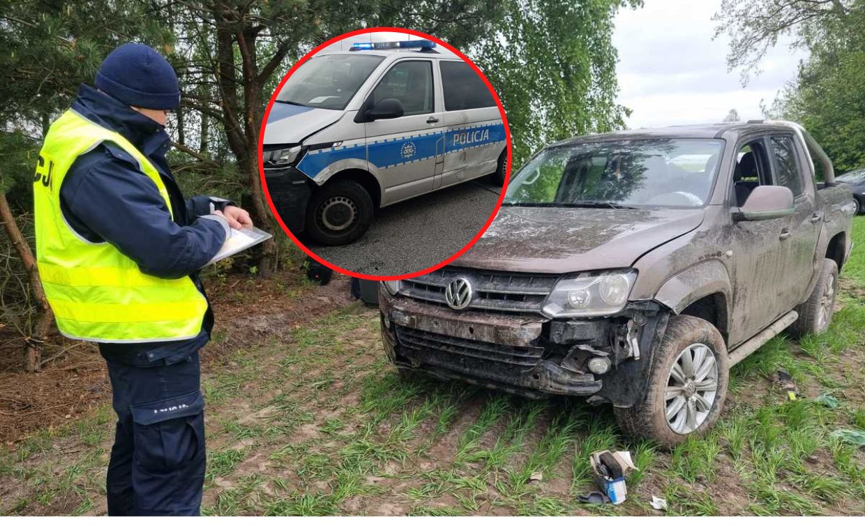 Pościg przez trzy powiaty zakończył się użyciem broni przez policję