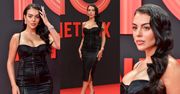 Wysmarowana oliwką Georgina Rodriguez prezentuje pokaźny dekolt na wydarzeniu Netflixa w Madrycie