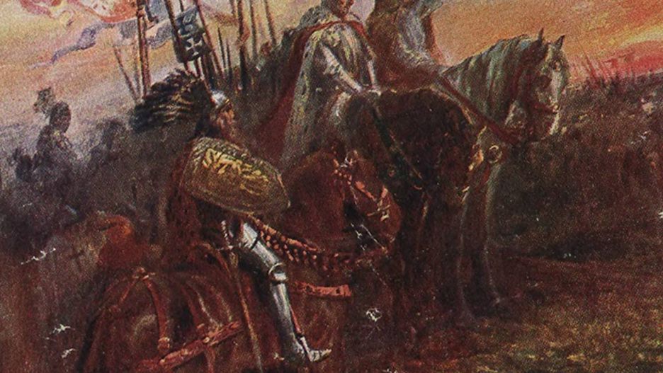 Władysław Jagiełło przygląda się polu bitwy pod Grunwaldem