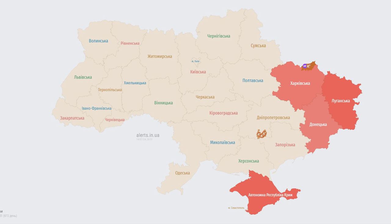 Aktualna mapa zagrożeń przeciwlotniczych w Ukrainie