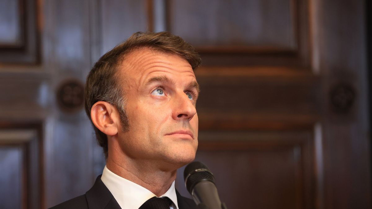 Emmanuel Macron, France's president, during a news conference with Friedrich Merz, Germany's chancellor, not pictured, at Villa Borsig in Berlin, Germany, on Wednesday, July 23, 2025. Merz and Macron were expected to discuss issues including the FCAS fighter jet project, trade talks with the US, and defense cooperation, with disagreements emerging over these topics. Photographer: Krisztian Bocsi/Bloomberg via Getty Images