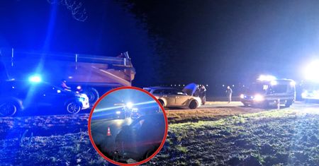 Kukurydza rozsypała się na DK10. Doszło do poważnego wypadku