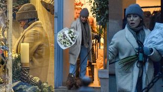 Pozbawiona mejkapu Anna Mucha buszuje w kwiaciarni. Kogo obdarowała wielkim bukietem? (ZDJĘCIA)