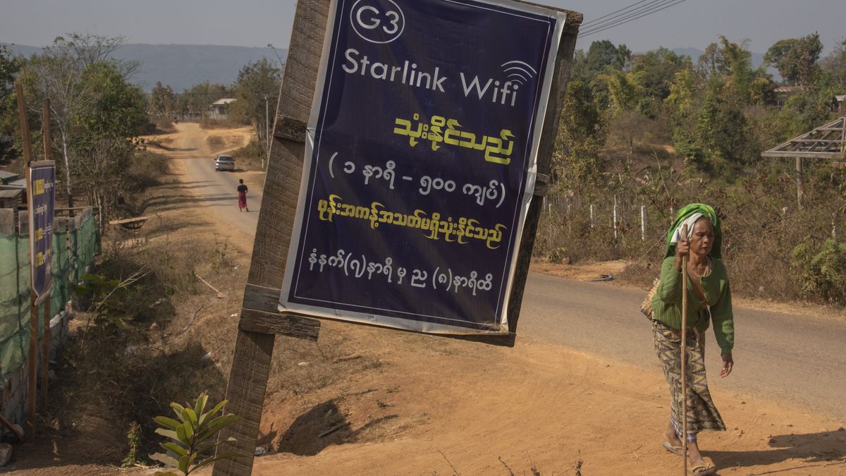 Starlink jest głównym źródłem dostępu do internetu w Mjanmie