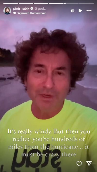 Relacja Piotra Rubika na Instagramie