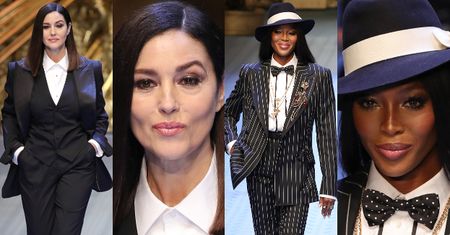 Campbell i Bellucci pozdrawiają z wybiegu Dolce & Gabbana