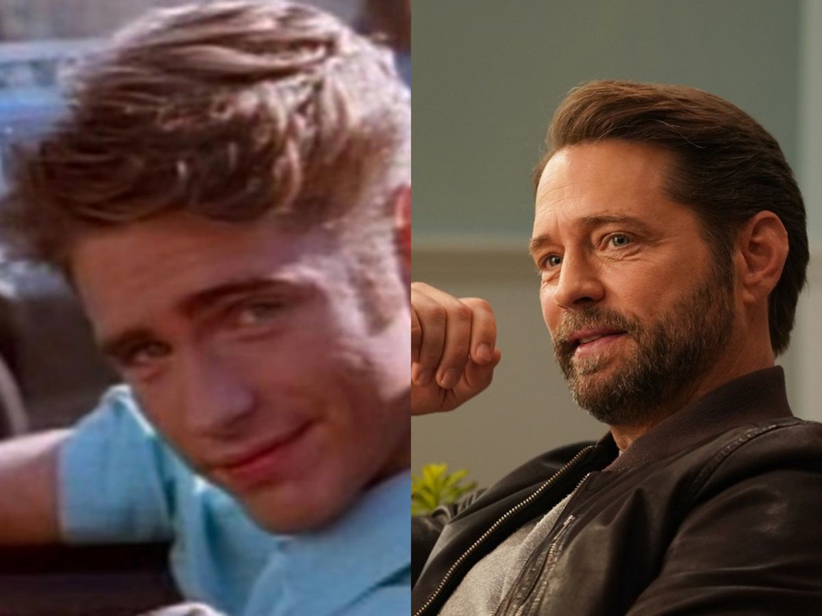 Jason Priestley w serialu (z lewej) i ten sam aktor z 2019 roku.