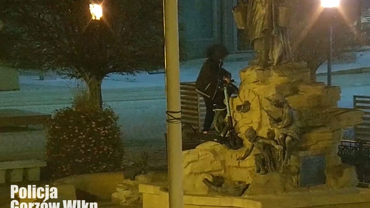 Hulajnoga elektryczna wylądowała na fontannie