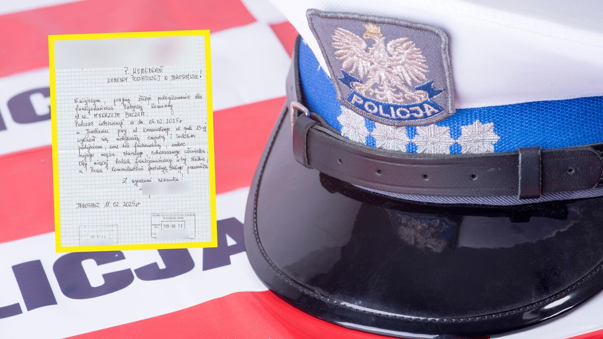 Seniorka zachwycona zachowaniem policjanta.