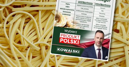 Janusz Kowalski przekonuje, że włoski makaron jest gorszy od polskiego. Chodzi o czas gotowania