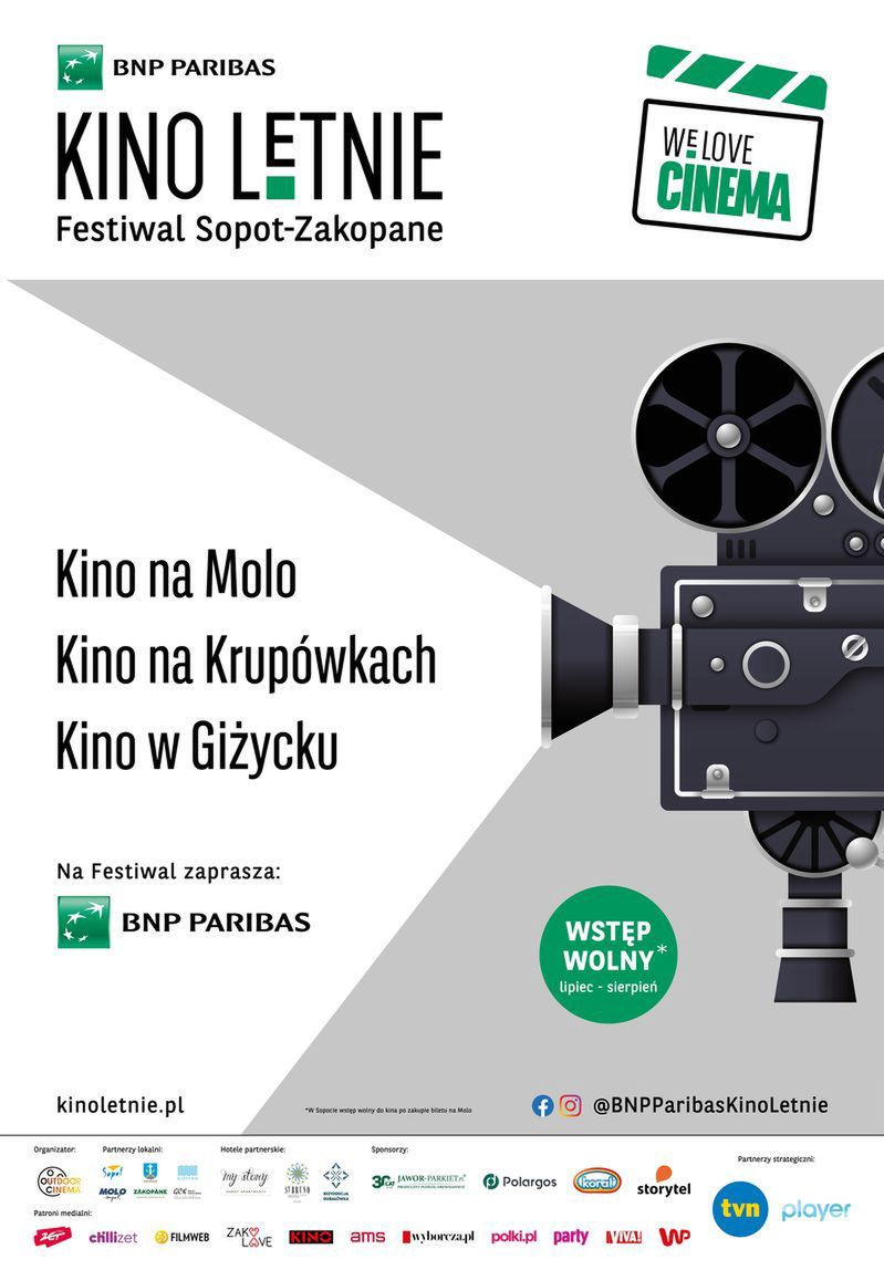 1 lipca rusza najdłuższy wakacyjny festiwal filmowy w Polsce. BNP Paribas Kino Letnie Sopot-Zakopane, w nowej odsłonie i w trosce o przyszłość.