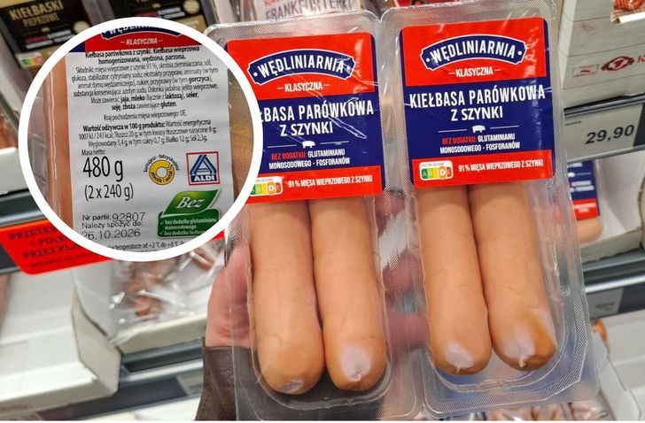 Kiełbasa parówkowa z marketu zazwyczaj odstrasza składem. Ta z Aldi to rzadki wyjątek