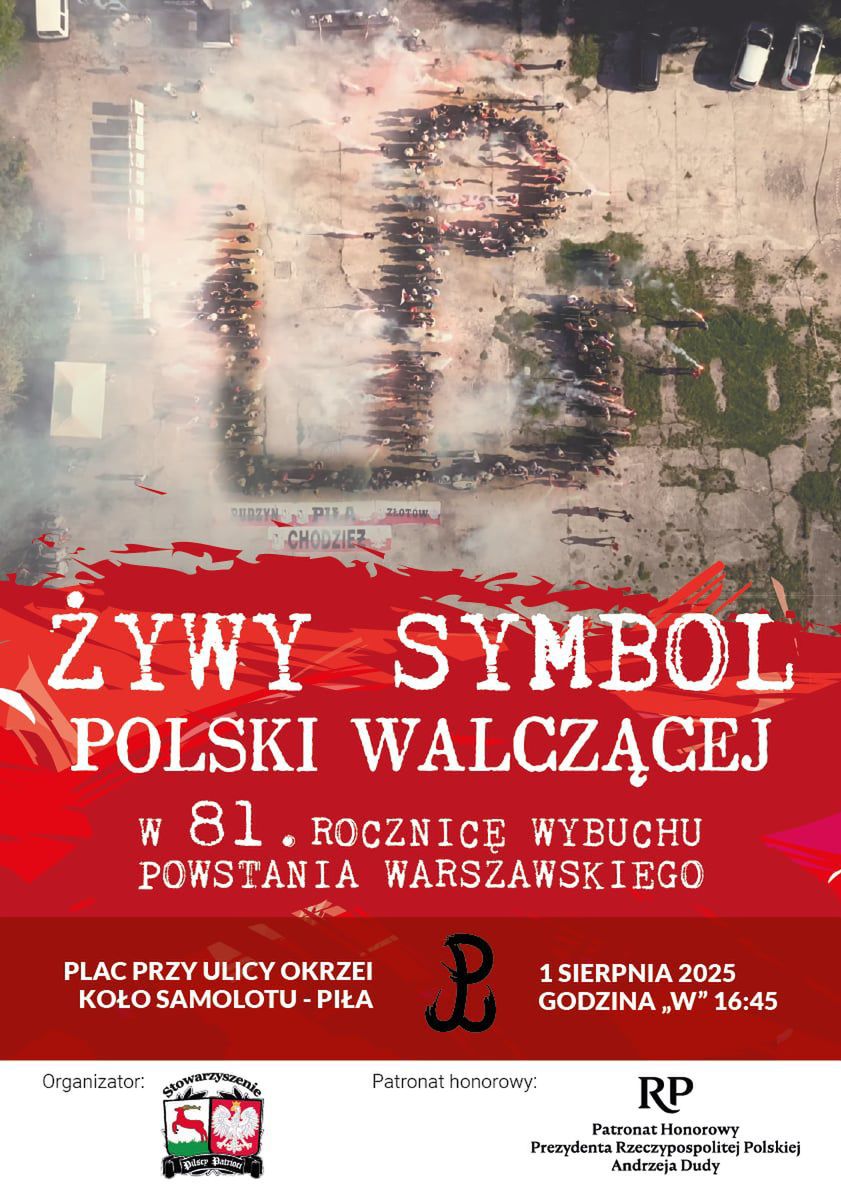 "Żywy" symbol Polski Walczącej – Piła oddaje hołd bohaterom Powstania Warszawskiego