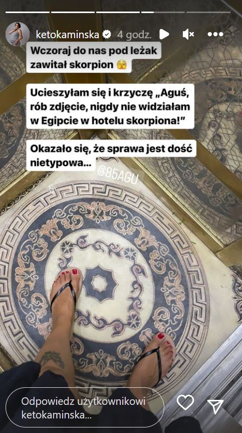 Krystyna Kamińska poinformowała o skorpionach w swoim hotelu