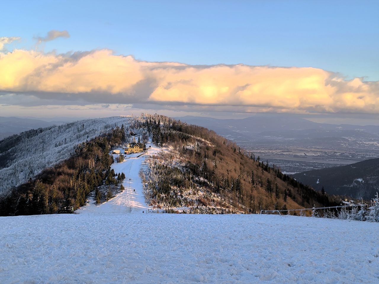 Zachód słońca na Klimczok i Szyndzielnia