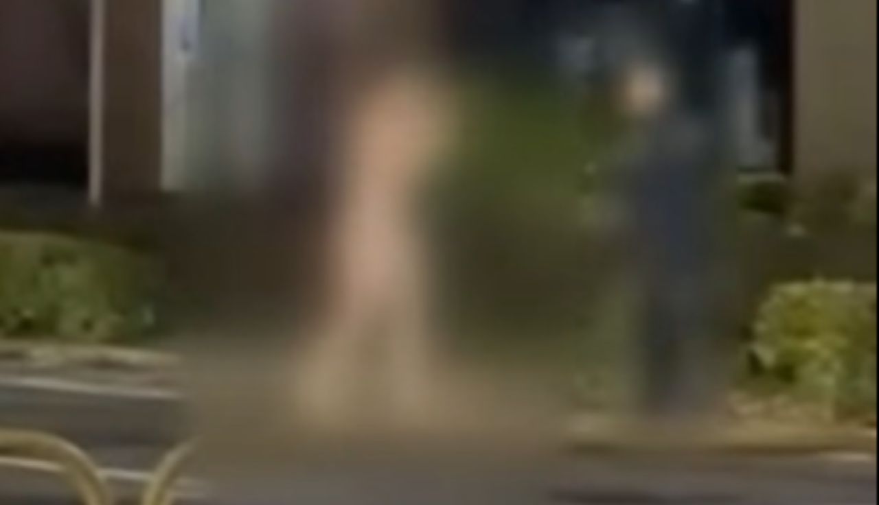 Kobieta była naga. Sceny. Doszło do ataku na funkcjonariusza