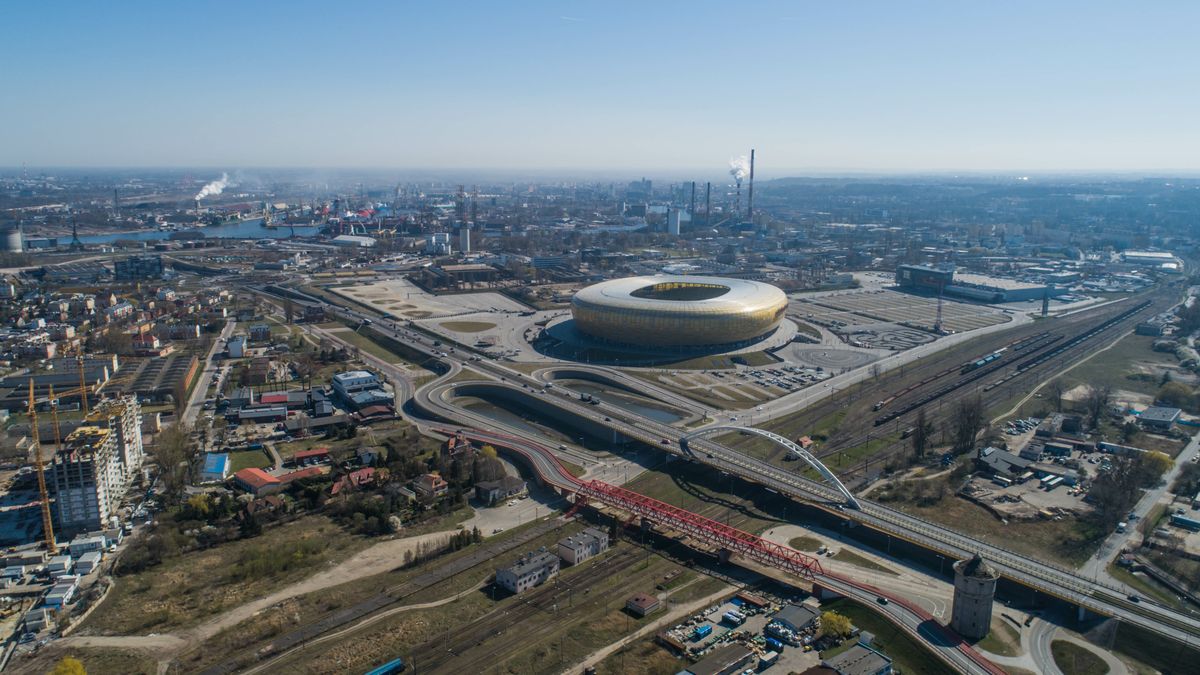 Widok na gdański stadion