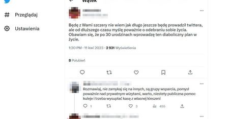 29-latek napisał na Twitterze o planach odebrania sobie życia. Dzięki policjantom udało się uniknąć tragedii