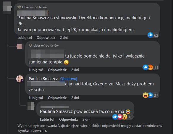 Sprzeczka Pauliny Smaszcz z internautami